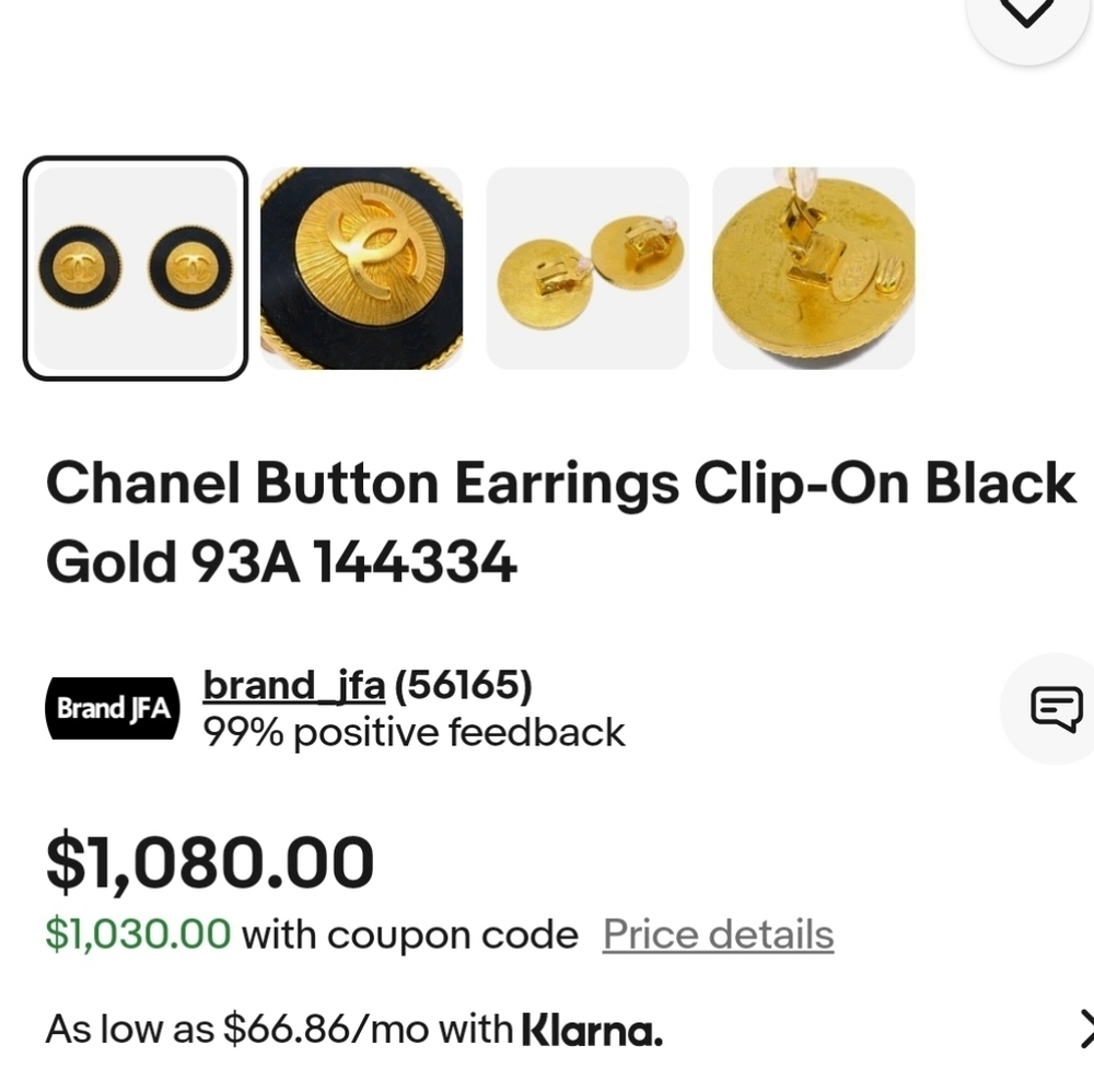 CHANEL Vintage Gold Sunburst CC Logo & Wood Clip Y2K Earrings CHANEL 93A France - Picture 12 of 17